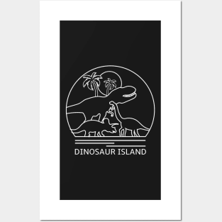 Dinosaur Island Minimalist Line Drawing - Board Game Inspired Graphic - Tabletop Gaming  - BGG Posters and Art